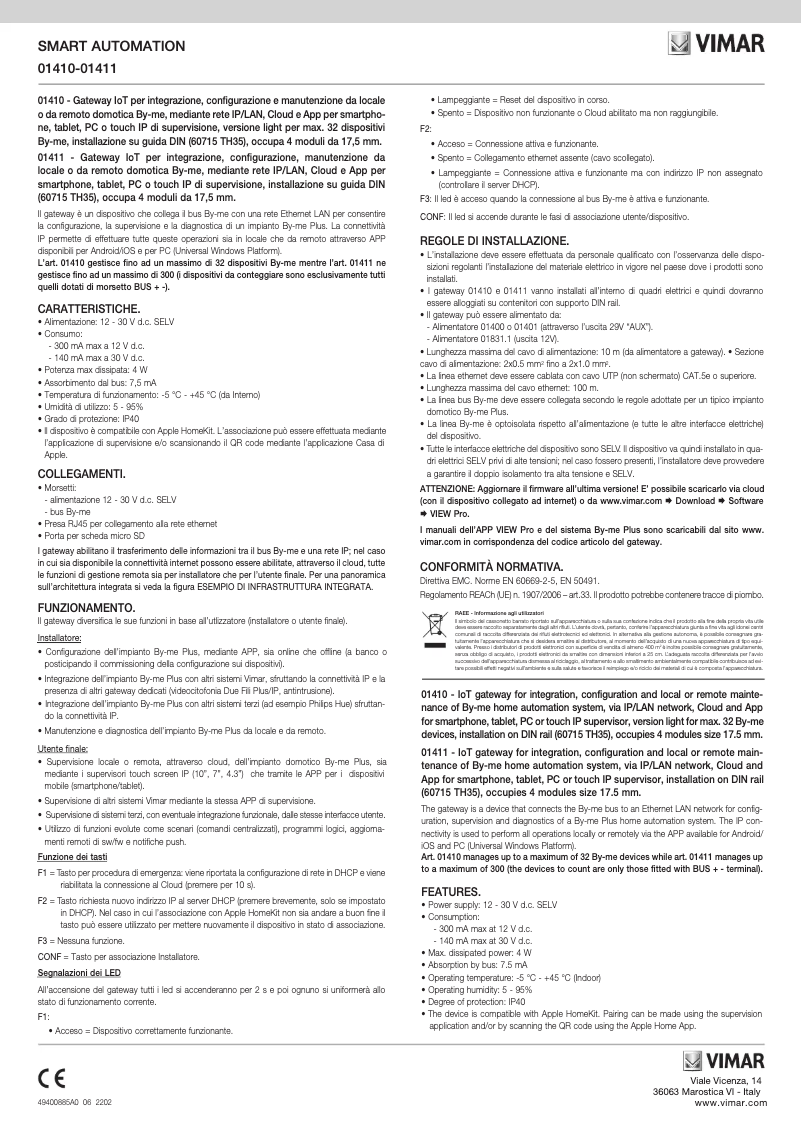 First page image of the manual for 01410