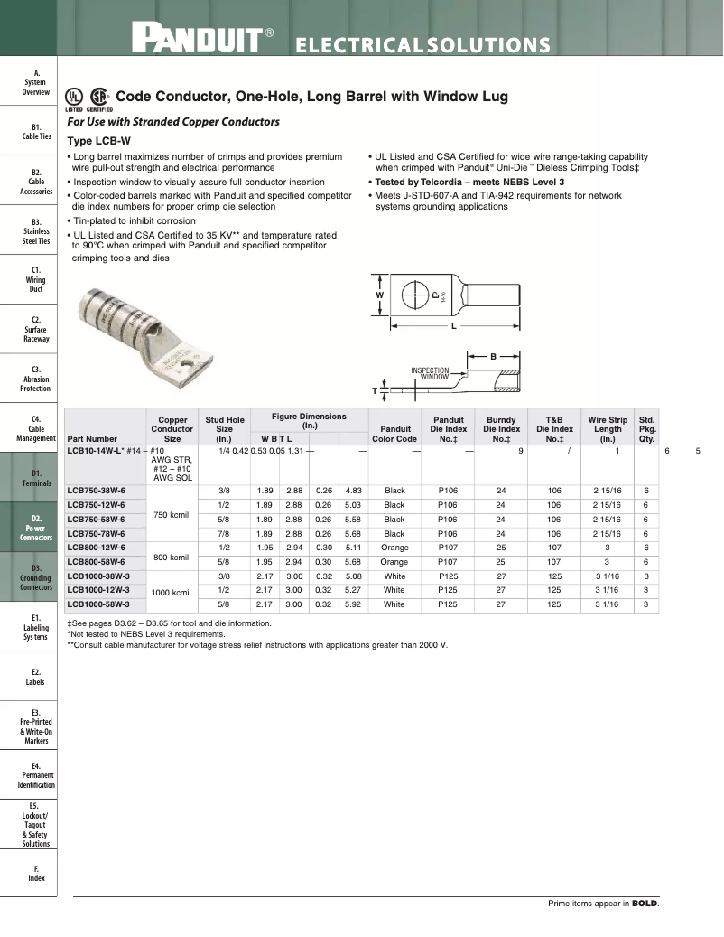 Page 1 of the manual User Manual Panduit LCB1000-58W-3