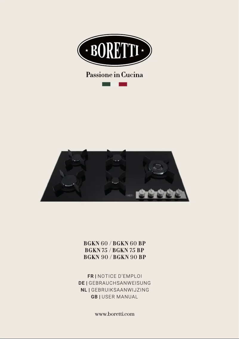 Page 1 of the manual User Manual Boretti BGKN 90
