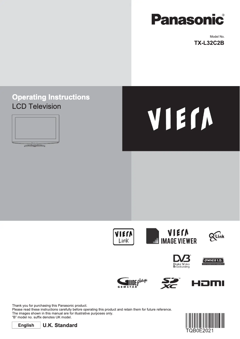 First page image of the manual for Viera TX-L32C2B