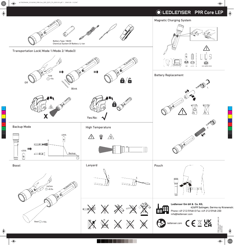 First page image of the manual for P9R Core LEP