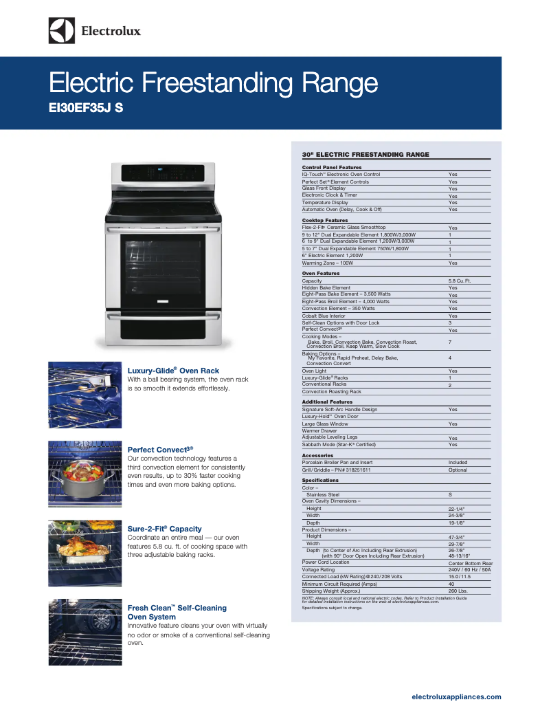 First page image of the manual for EI30EF35JS