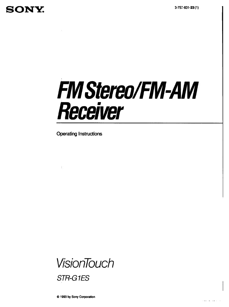 First page image of the manual for STR-G1ES