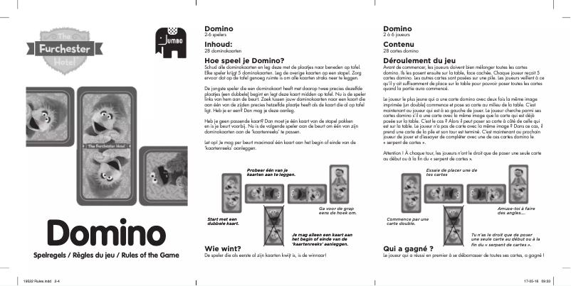 Page 1 of the manual User Manual Jumbo Sesamstraat Furchester Hotel Dominoes