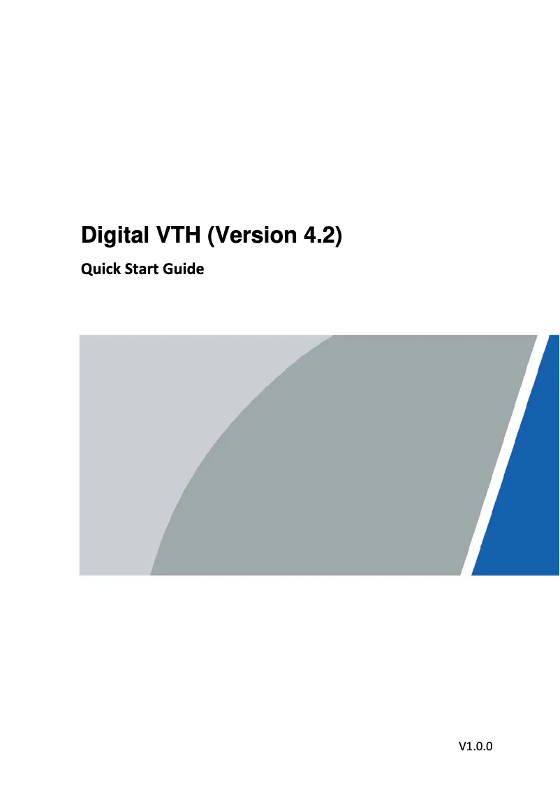 First page image of the manual for VTH5221DW-S2