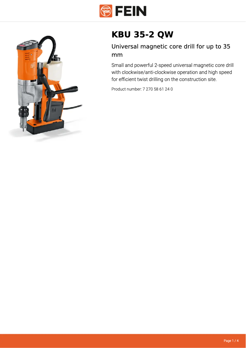 First page image of the manual for KBU 35-2 QW