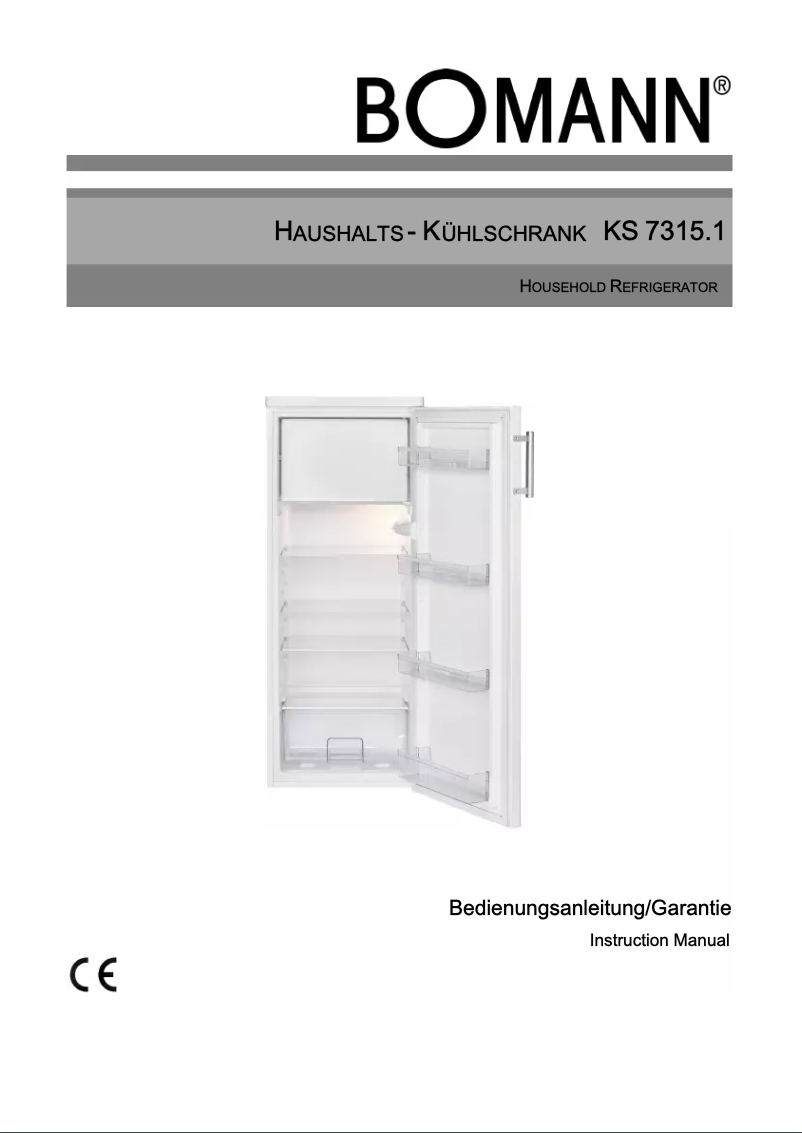 Page 1 of the manual User Manual Bomann KS 7315.1