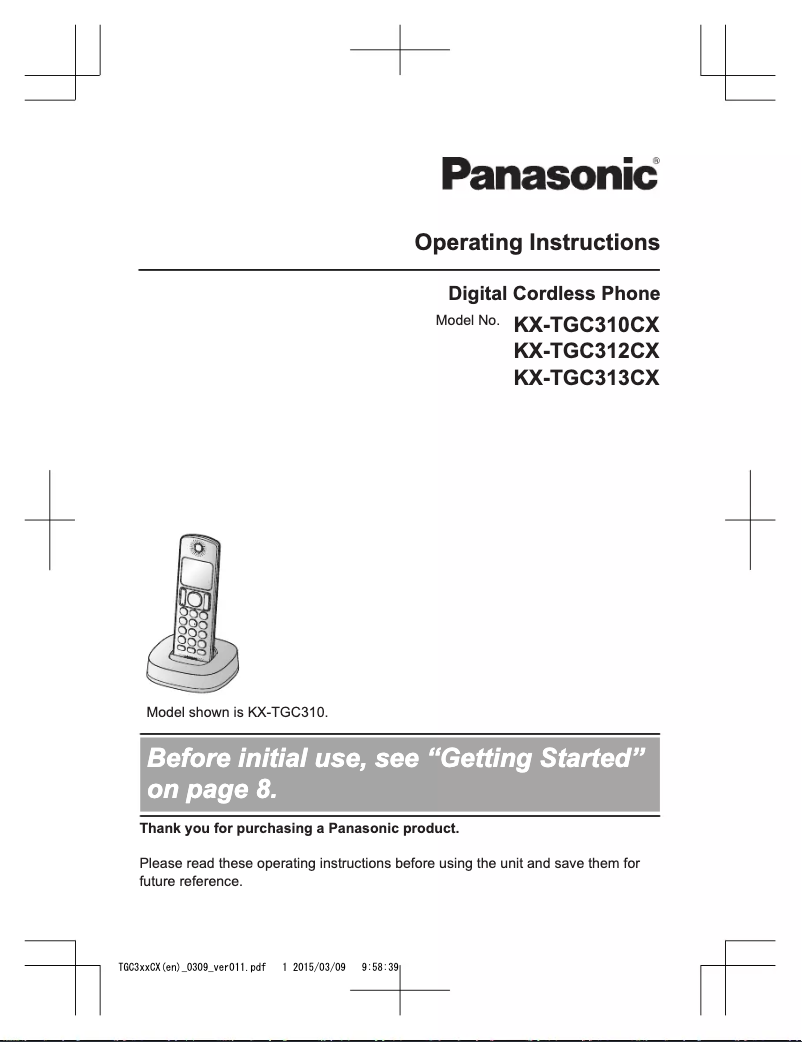 Page 1 of the manual User Manual Panasonic KX-TGC312