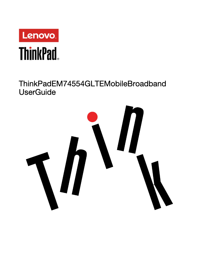 Page 1 of the manual User Manual Lenovo EM7455